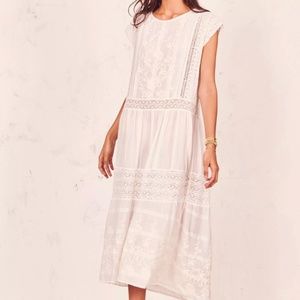 LoveShackFancy Cameron Dress - Antique White